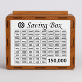 Wooden Saving Box with 3 Stickers (Qurbani, Umrah & Money Saving) – Target Chart Money Bank