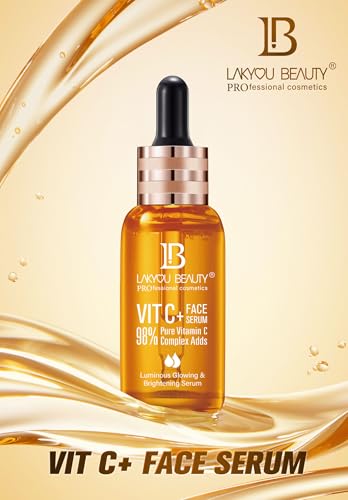 Lakyou Beauty Vitamin C Face Serum – 98% Pure Vitamin C Complex for Luminous Glow, Brightening, Firming &amp; Repairing, 50ml