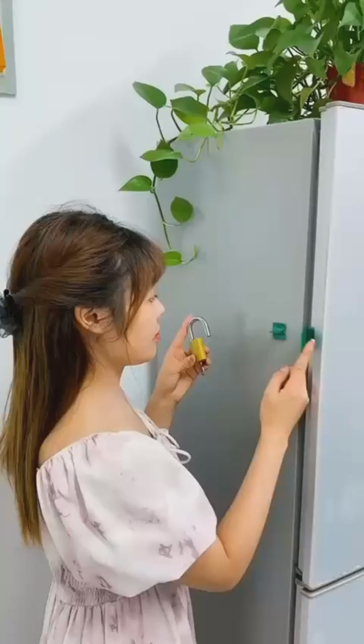 Child Safety Refrigerator Lock – Self Adhesive Fridge And Freezer Door Lock With Double Safety Button And Easy One Hand Operation