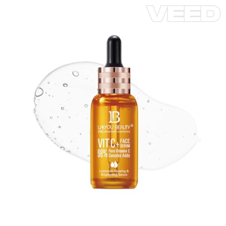 Lakyou Beauty Vitamin C Face Serum – 98% Pure Vitamin C Complex for Luminous Glow, Brightening, Firming &amp; Repairing, 50ml